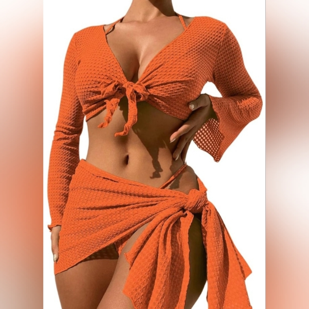 Women's Orange Swim Set Size M